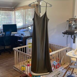 Olive Green Slip Dress